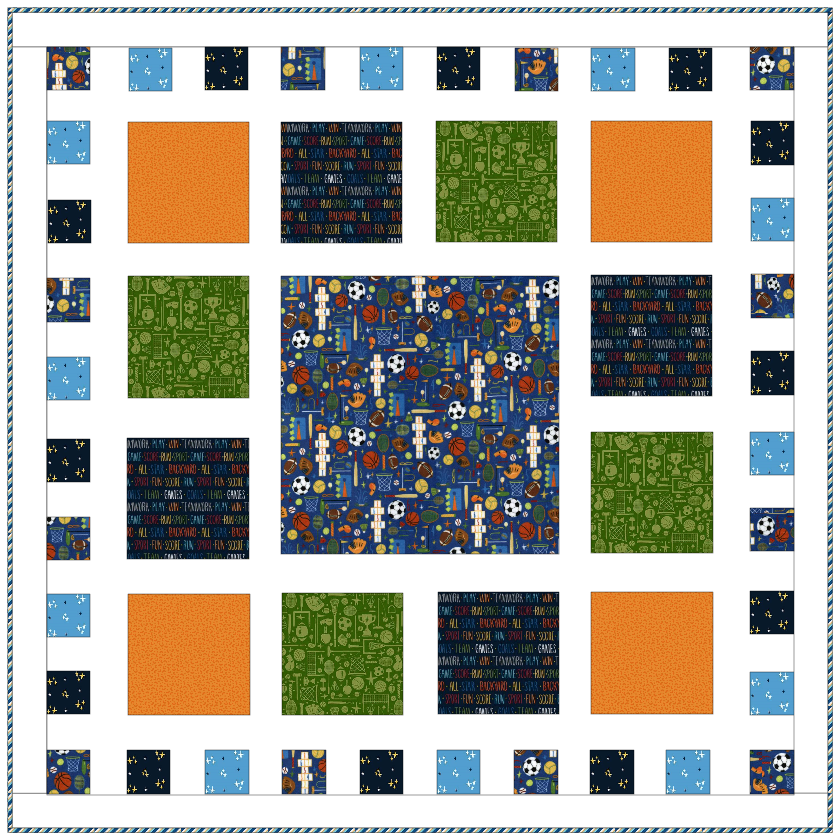CLEARANCE Patch Quilt Backyard All Stars KIT 47" x 47" Quilters