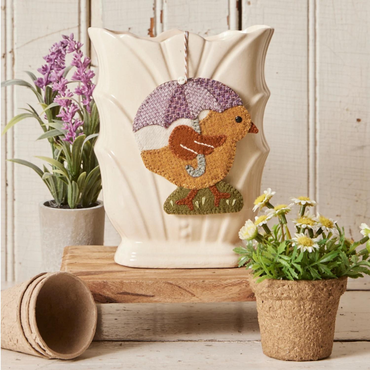 Chick and Umbrella Ornament KIT Buttermilk Basin Includes Pattern