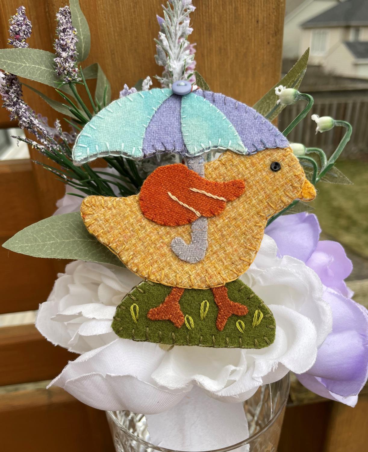Chick and Umbrella Ornament KIT Buttermilk Basin Includes Pattern
