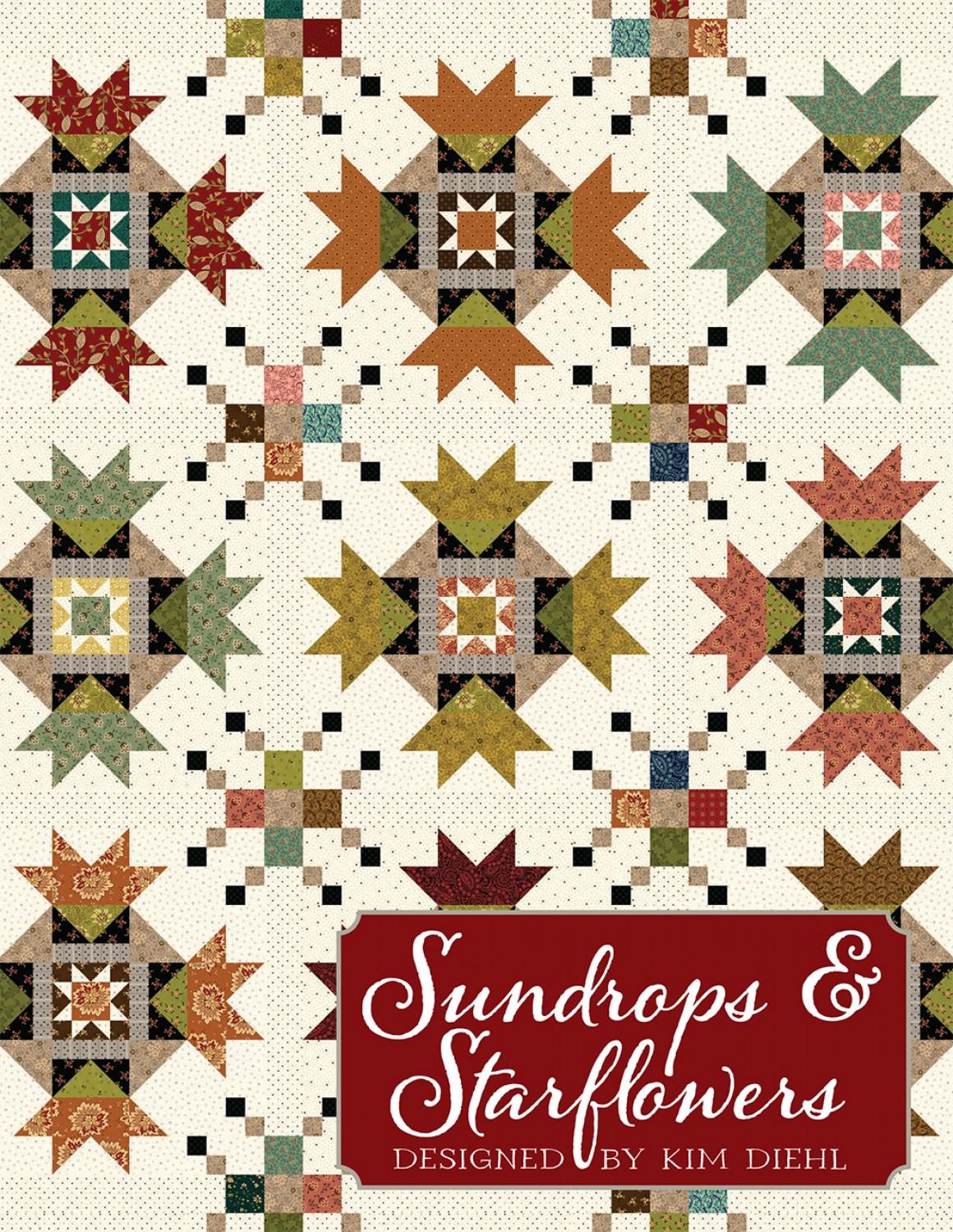 Sundrops and Starflowers Quilt Pattern 66.5" x 66.5" Quilters